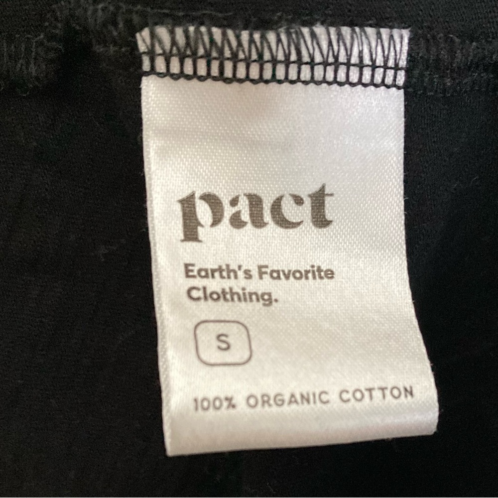Pact Organic Black Easy Slub Wrap Dress Size Small - Picture 4 of 7